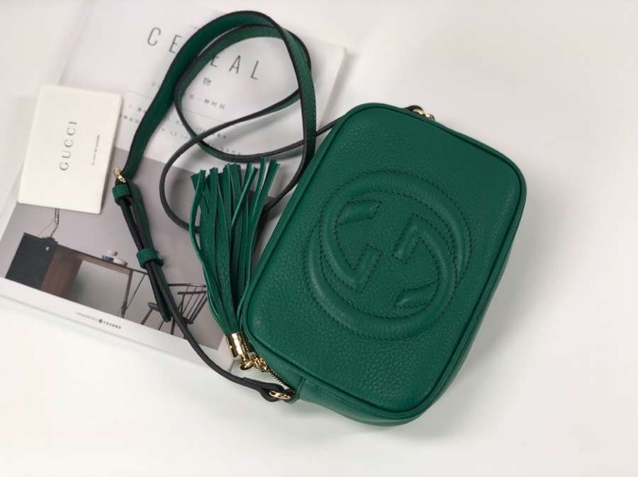 Gucci Soho small leather disco bag 308364 green